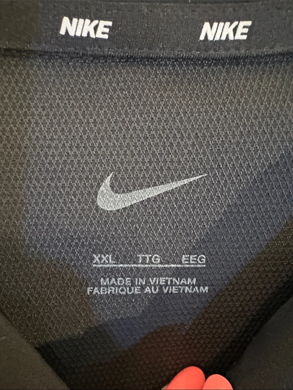 Nike Black Long-Sleeve Crew with White Swoosh